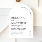 Arch Modern Black & White Minimalistisch Wedding Einladung