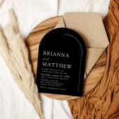 Arch Modern Black & White Minimalistisch Wedding Einladung