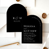 Arch Modern Black & White Minimalistisch Wedding Einladung