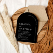 Arch Modern Black & White Minimalistisch Wedding Einladung