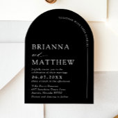 Arch Modern Black & White Minimalistisch Wedding Einladung