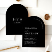 Arch Modern Black & White Minimalistisch Wedding Einladung