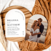 Arch Modern Black & White Minimalistisch Wedding Einladung