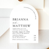Arch Modern Black & White Minimalistisch Wedding Einladung