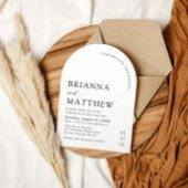 Arch Modern Black & White Minimalistisch Wedding Einladung