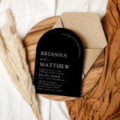 Arch Modern Black & White Minimalistisch Wedding Einladung