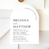Arch Modern Black & White Minimalistisch Wedding Einladung