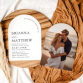 Arch Modern Black & White Minimalistisch Wedding Einladung