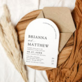 Arch Modern Black & White Minimalistisch Wedding Einladung