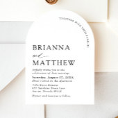 Arch Modern Black & White Minimalistisch Wedding Einladung