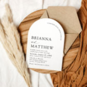 Arch Modern Black & White Minimalistisch Wedding Einladung