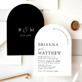 Arch Modern Black & White Minimalistisch Wedding Einladung