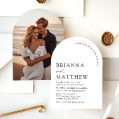 Arch Modern Black & White Minimalistisch Wedding Einladung