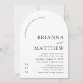Arch Modern Black & White Minimalistisch Wedding Einladung (Vorderseite)