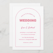 Arch Modern Bold Type Text Wedding Einladung (Vorne/Hinten)
