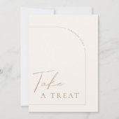 Arch Modern Calligrafy Nehmen Sie eine Leckerei Ho Einladung (Vorderseite)