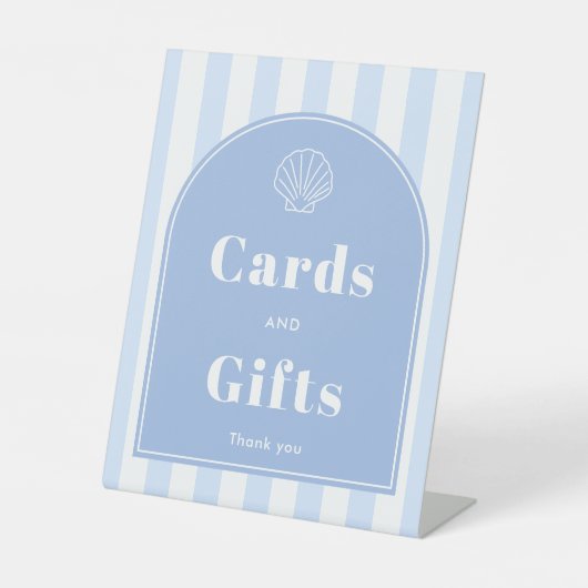 Arch Modern Coastal Brautparty Karten und Geschenk Sockelschild (Vorderseite)