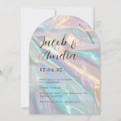 Arch Modern Holographic Engagement Party Einladung (Vorderseite)
