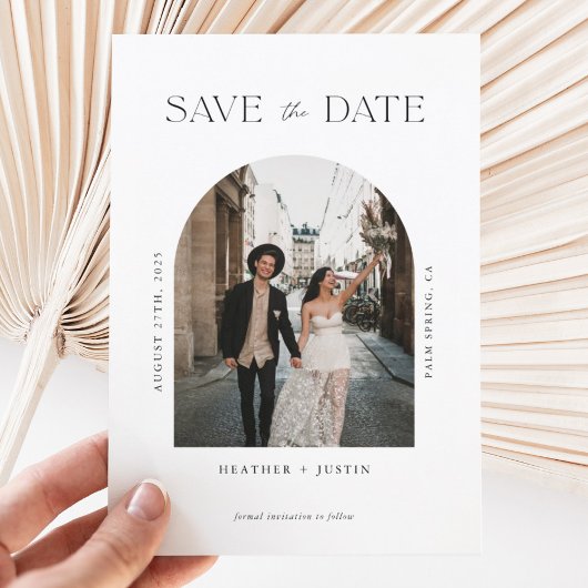 Arch Modern Minimalistisch Wedding Foto Save the D Date