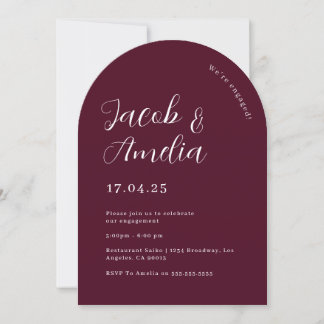 Arch Modern Plum Engagement Party Einladung