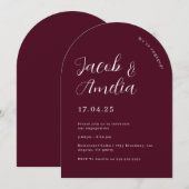 Arch Modern Plum Engagement Party Einladung (Vorne/Hinten)