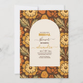 Arch Modern Retro 70er Floral Brautparty Einladung (Vorderseite)