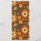 Arch Modern Retro 70er Floral Wedding Menükarte (Rückseite)