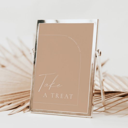 Arch Modern Tan Boho Leckerei Hochzeitszeichen Einladung