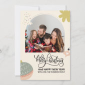 Arch Modern What a Year in Review Frohe Weihnachte Karte (Vorderseite)