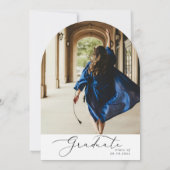 ARCH Moderne Minimalistische Abschluss-Kalligrafie Einladung (Rückseite)