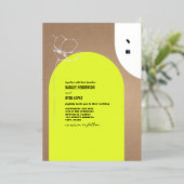 Arch Neon Floral Monogram Folieneinladung (Stehend vorne)