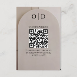 Arch Neutral Luxe Hochzeit QR Code Begleitkarte