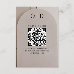 Arch Neutral Luxe Hochzeit QR Code Begleitkarte