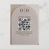 Arch Neutral Luxe Wedding QR Code Begleitkarte (Vorderseite)
