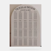 Arch Neutral Luxe Wedding Seating Chart Acrylschild (Vorderseite)