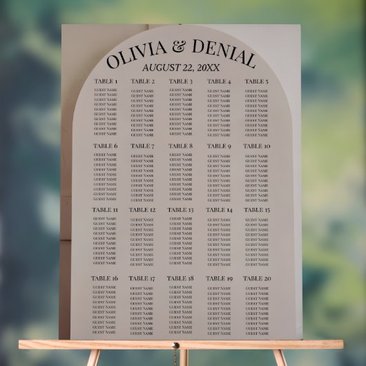 Arch Neutral Luxe Wedding Seating Chart Acrylschild (Neutral)