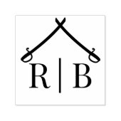 Arch of Sabers Military Wedding 2 Initial Monogram Permastempel (Design)