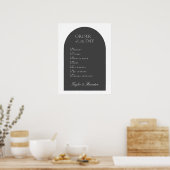 Arch Order of Day Wedding Event Time Welcome Sign Poster (Küche)