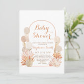 Arch Pampas Grass Ballons Kinderdusche Einladung (Stehend Vorderseite)