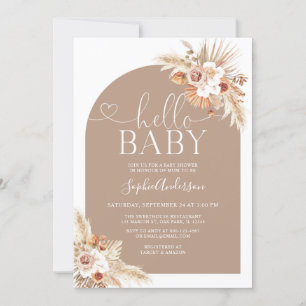 Arch Pampas Grass Boho Babydusche, getrocknet Blum Einladung