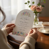 arch Pastel Floral Wreath Wedding Invitation Einladung