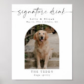 Arch Pet Foto Signature Drink Hochzeit Bar Zeichen Poster (Vorne)