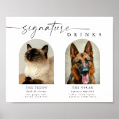 Arch Pet Foto Signature Drinks Hochzeitszeichen Ba Poster (Vorne)