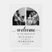 Arch Photo Black Wedding Welcome Acrylschild (Vorderseite)