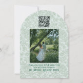 Arch Photo Floral Toile Script Save the Date Einladung (Rückseite)