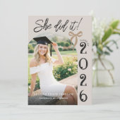 Arch Photo Graduation Party Invitation Einladung (Stehend Vorderseite)