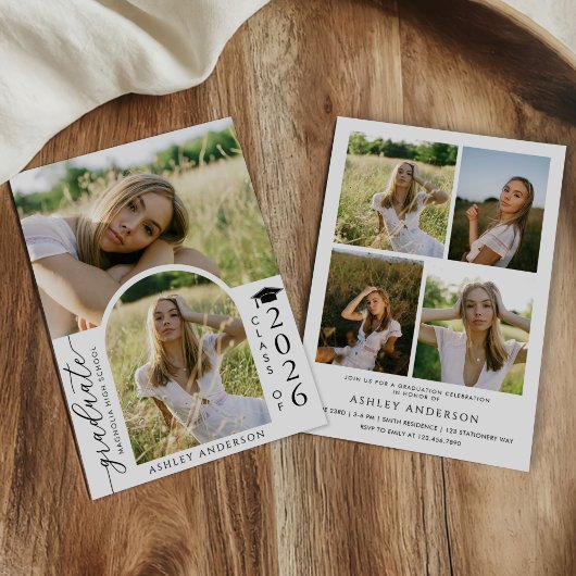 Arch Photo Graduation Party Invite Announcement Einladung