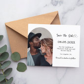 Arch photo modern wedding Save the Date card