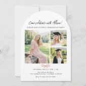 Arch Photo Pink Bow Graduation Party Invitation Einladung (Rückseite)