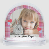 Arch Photo Pink Plaid Grandkids Holiday Gift Schneekugeln (Rückseite)